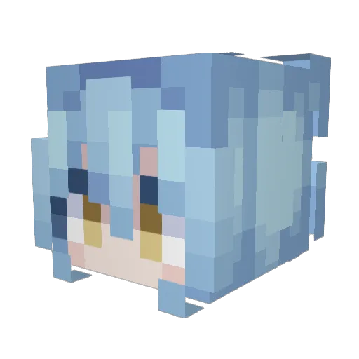 NIA_ex Minecraft avatar head, 3D render