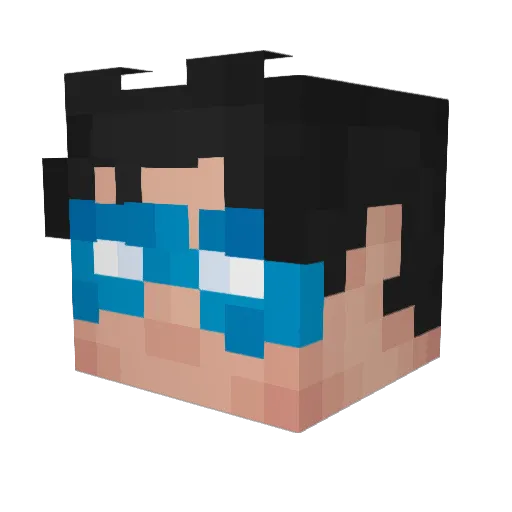 NIBELON Minecraft avatar head, 3D render