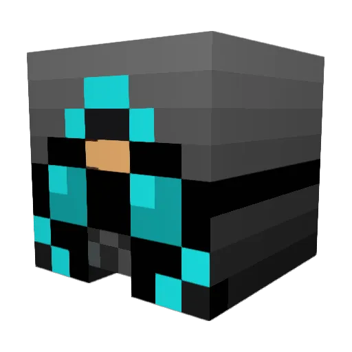 NICKNETER Minecraft avatar head, 3D render