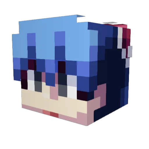 NIGHT0504 Minecraft avatar head, 3D render