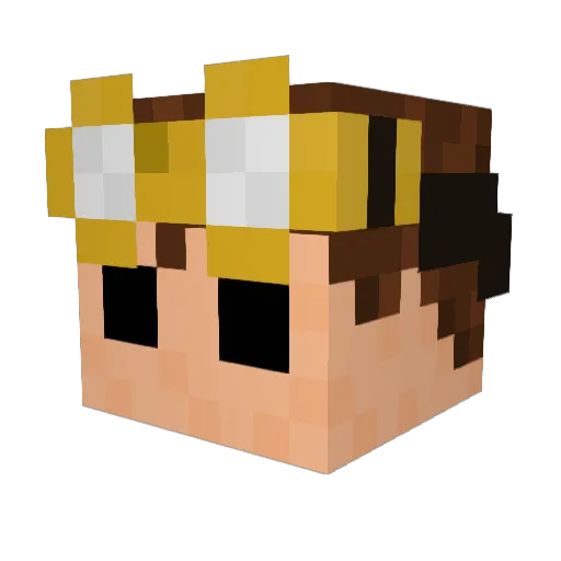 NIJLEU Minecraft avatar head, 3D render