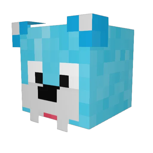 NIK02524 Minecraft avatar head, 3D render