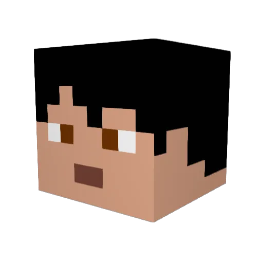 NIK_FIERY Minecraft avatar head, 3D render