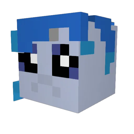 NIMMO1 Minecraft avatar head, 3D render