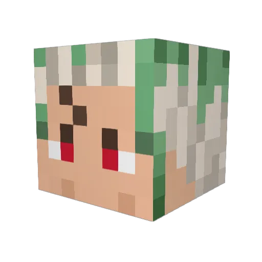 NINETAE Minecraft avatar head, 3D render