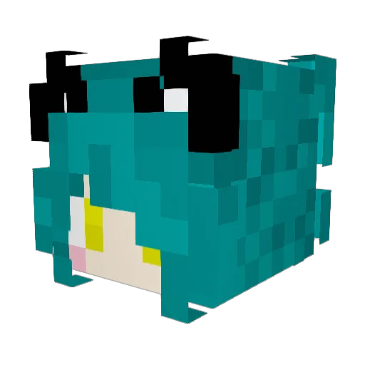 NIRORON Minecraft avatar head, 3D render