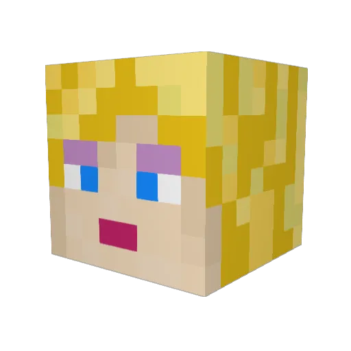 NISHA_S123 Minecraft avatar head, 3D render