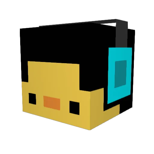 NIX1722 Minecraft avatar head, 3D render