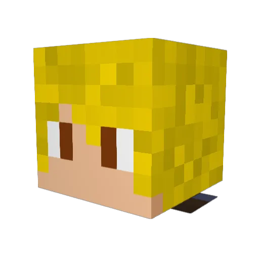 NJ_Nick Minecraft avatar head, 3D render