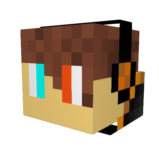 NK47 Minecraft avatar head, 3D render