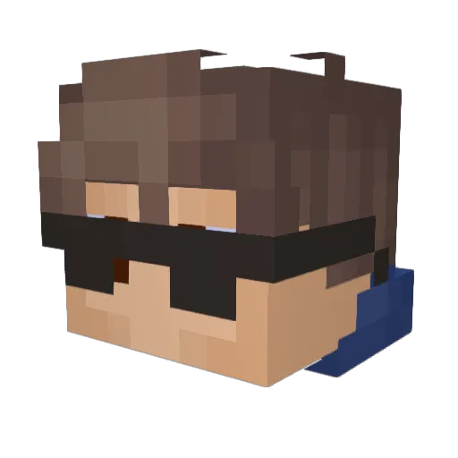 NKPchu Minecraft avatar head, 3D render