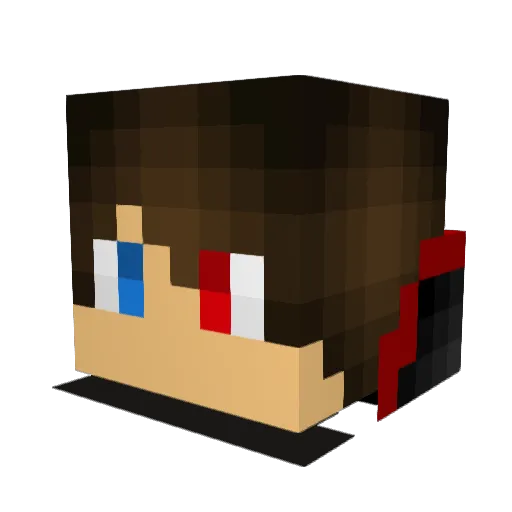 NKS_R_K Minecraft avatar head, 3D render