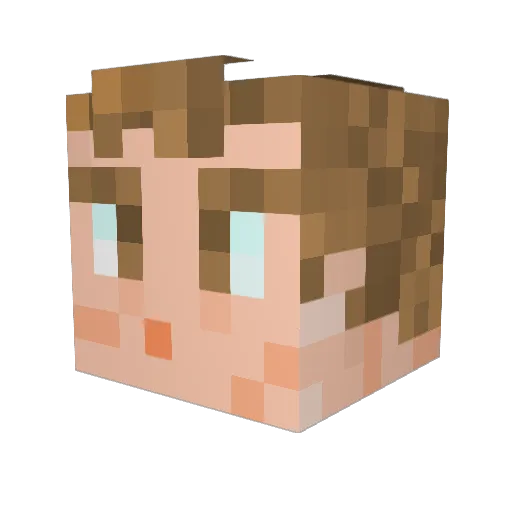 NKshrimp Minecraft avatar head, 3D render