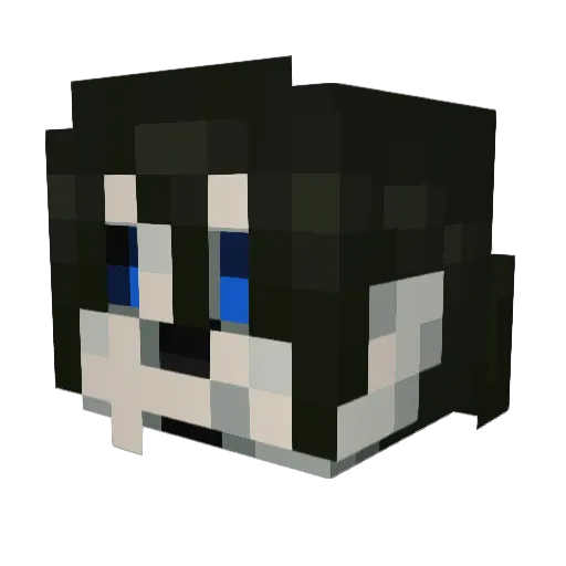 NKuro_ Minecraft avatar head, 3D render