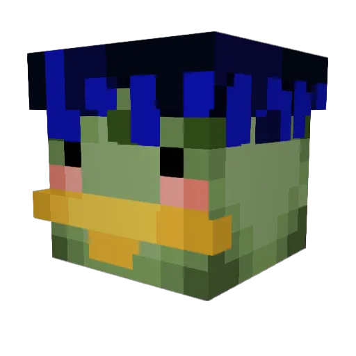 NLE_Kappa Minecraft avatar head, 3D render