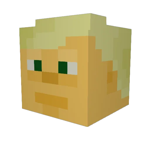 NLG1801 Minecraft avatar head, 3D render