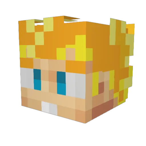 NLorente Minecraft avatar head, 3D render