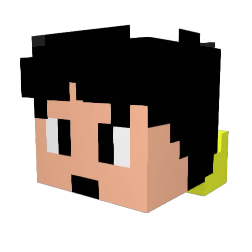 NMK_HNT875 Minecraft avatar head, 3D render