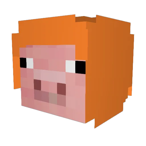 NMcau Minecraft avatar head, 3D render