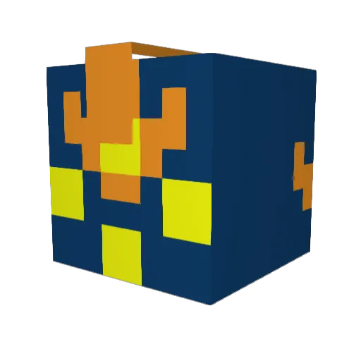 NNG0811 Minecraft avatar head, 3D render