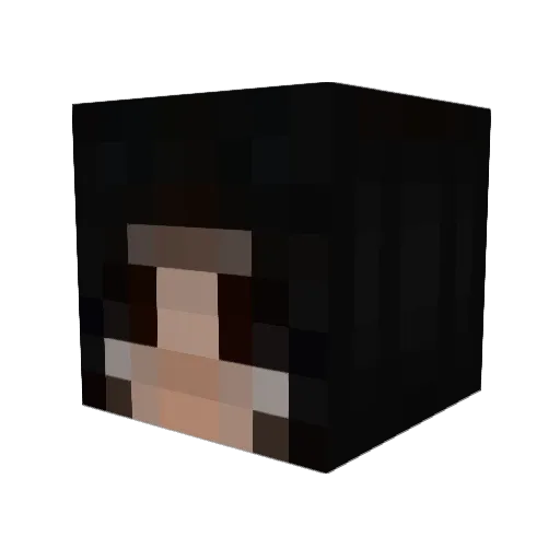 NOBODY_Black Minecraft avatar head, 3D render