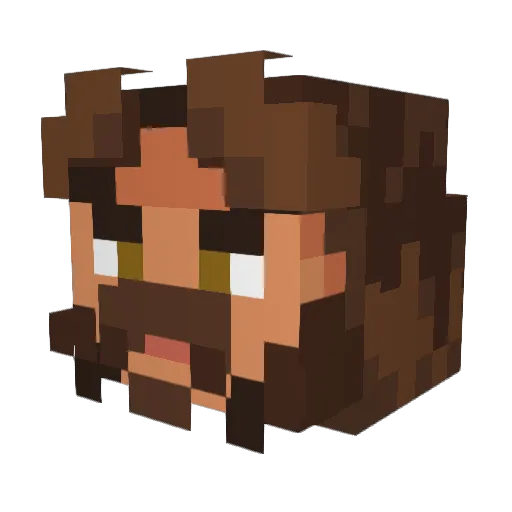 NOCAPuccino Minecraft avatar head, 3D render