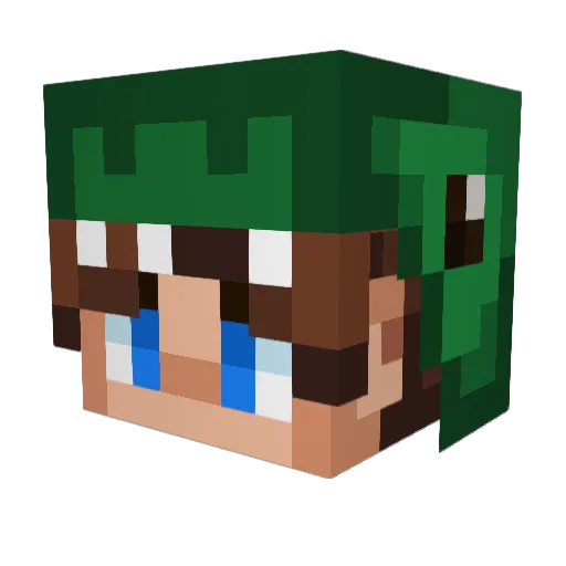 NOMWii Minecraft avatar head, 3D render