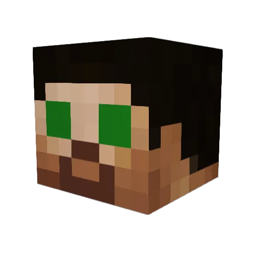 NONO974 Minecraft avatar head, 3D render