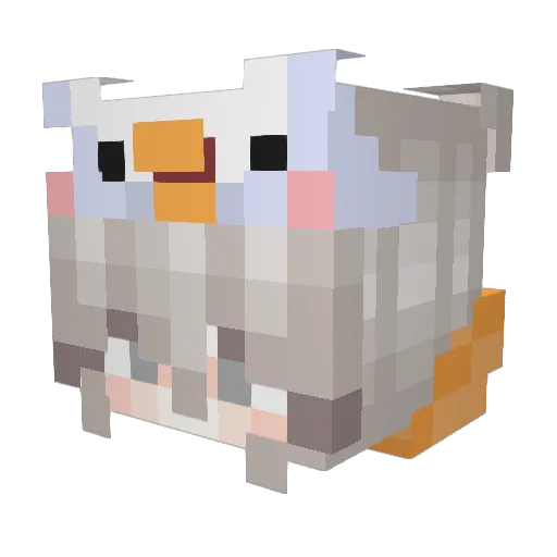NONTTX_ Minecraft avatar head, 3D render