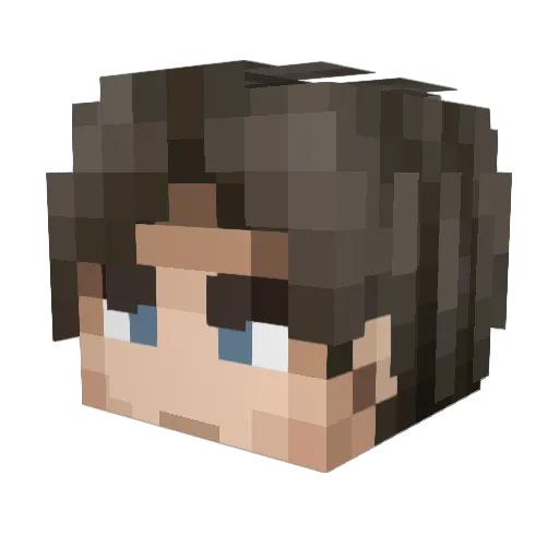 NOTEKRED Minecraft avatar head, 3D render