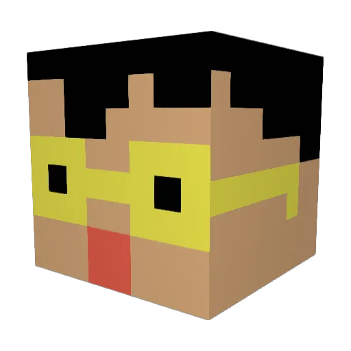 NOTpotrix Minecraft avatar head, 3D render