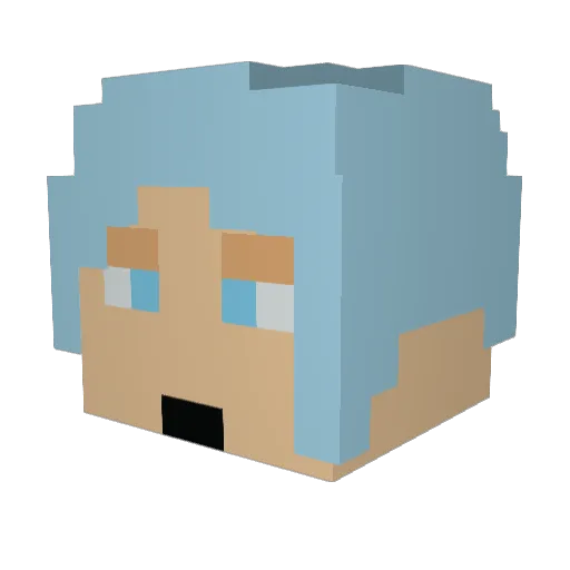 NOV_CHANNEL Minecraft avatar head, 3D render
