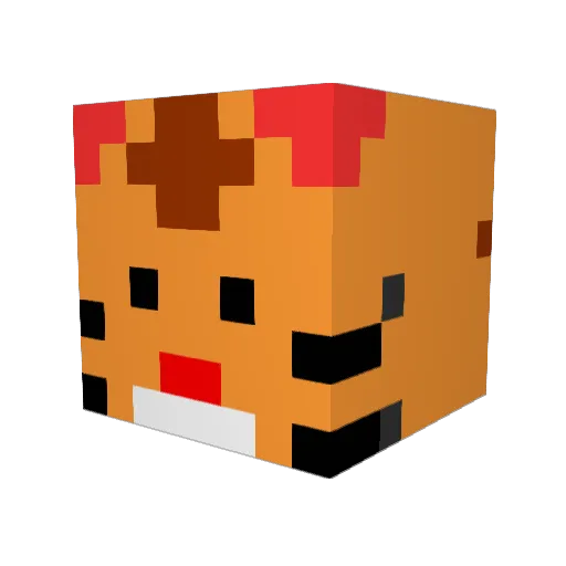NO_MAT Minecraft avatar head, 3D render