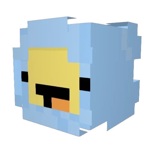 NPCXM Minecraft avatar head, 3D render