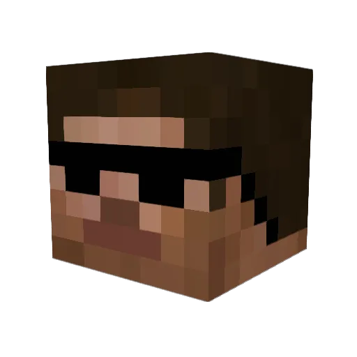 NPC_0000 Minecraft avatar head, 3D render