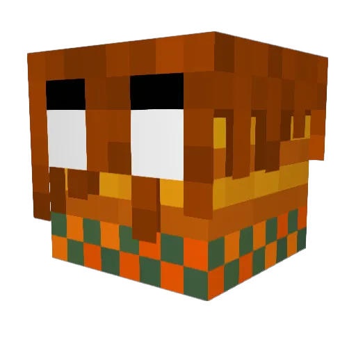 NPCtrev Minecraft avatar head, 3D render