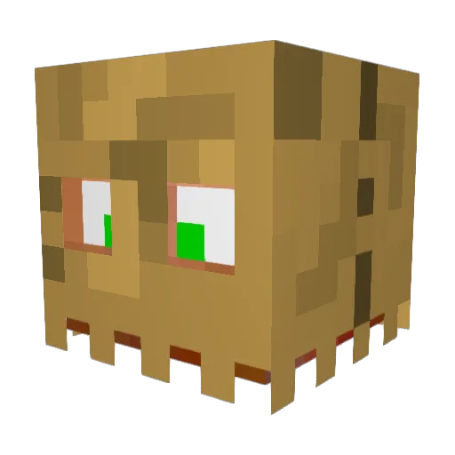 NPapercut Minecraft avatar head, 3D render