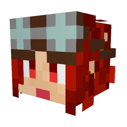 NPulaaa Minecraft avatar head, 3D render