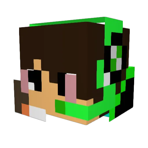 NRGStorm Minecraft avatar head, 3D render