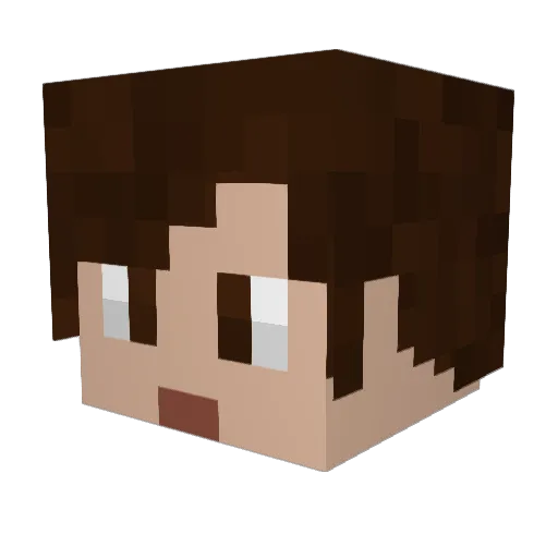 NRave Minecraft avatar head, 3D render