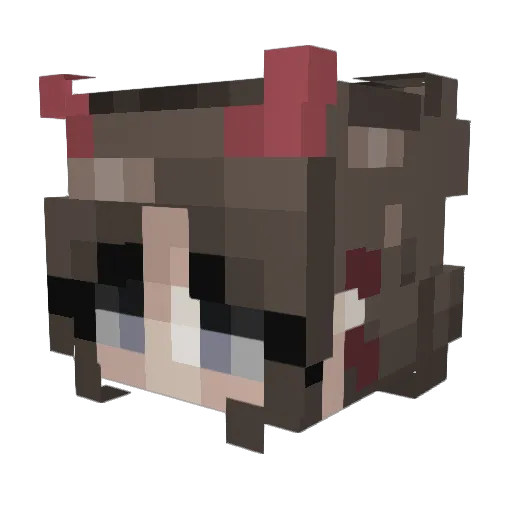NUD0LZ Minecraft avatar head, 3D render