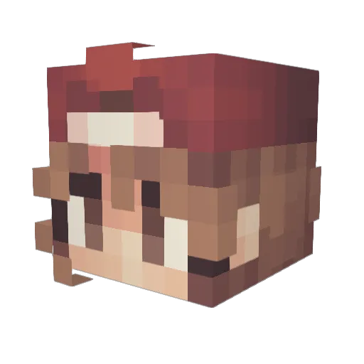 NUGASEE Minecraft avatar head, 3D render