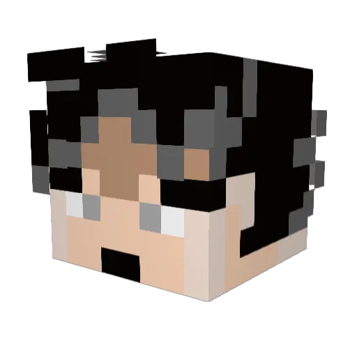 NUPORU Minecraft avatar head, 3D render