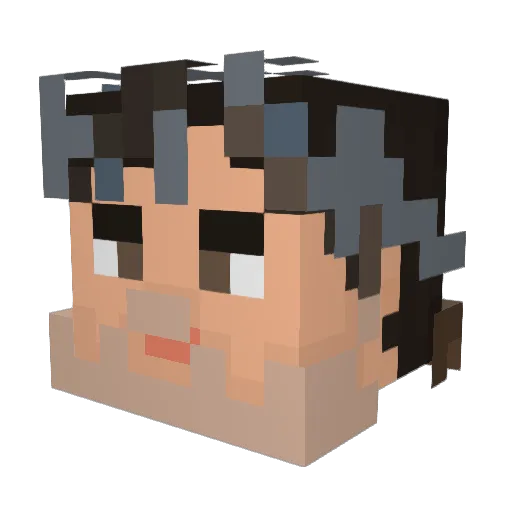 NUT_BUS Minecraft avatar head, 3D render