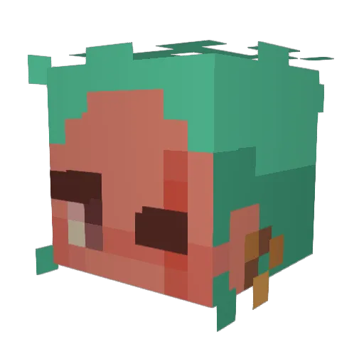 NUZOMI Minecraft avatar head, 3D render