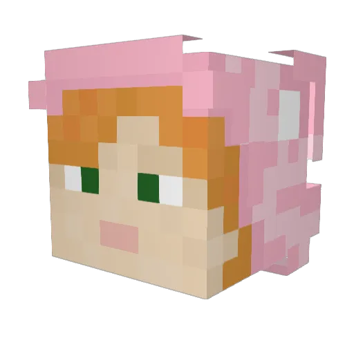 NUu_Na_ Minecraft avatar head, 3D render