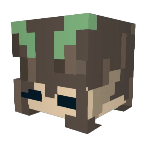 NVM013 Minecraft avatar head, 3D render