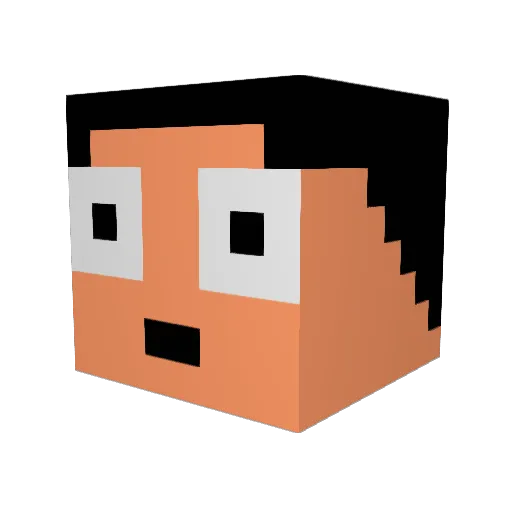 NVictoros Minecraft avatar head, 3D render
