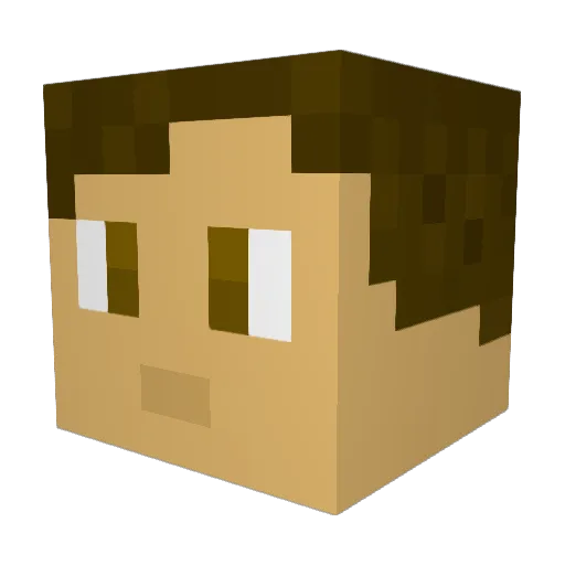 NXC_MC Minecraft avatar head, 3D render