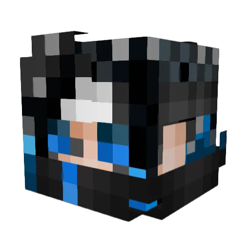 NXKKTURNAL Minecraft avatar head, 3D render